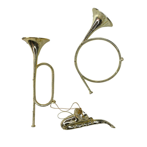Brass Instruments Christmas Tree Ornaments Set of 3 - Picture 3 of 5